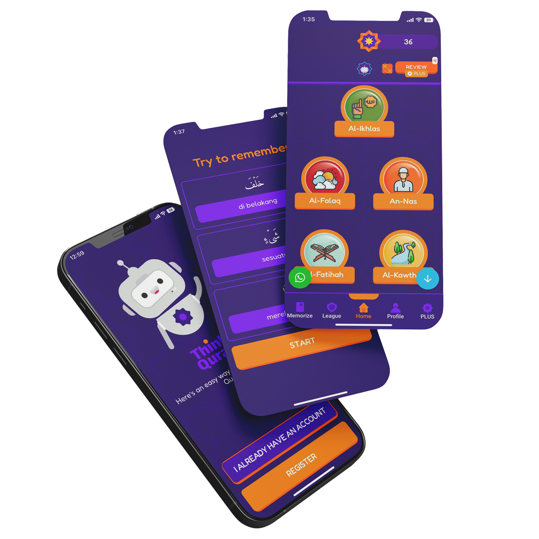 Paparan aplikasi Think Quran